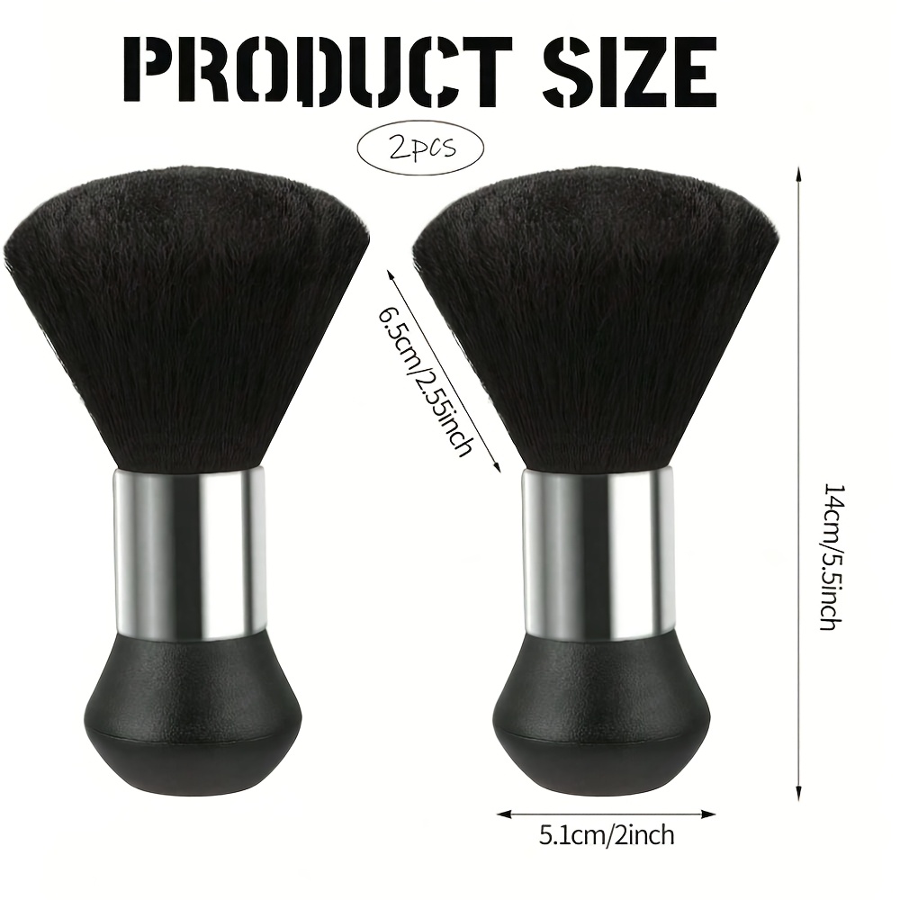 TEMU 2pcs Large Neck Duster Brush Professional Barber Neck Duster Brush Soft Barber Face Cleaning Brush Nylon Hairdressing Kit Hairdressing Additions