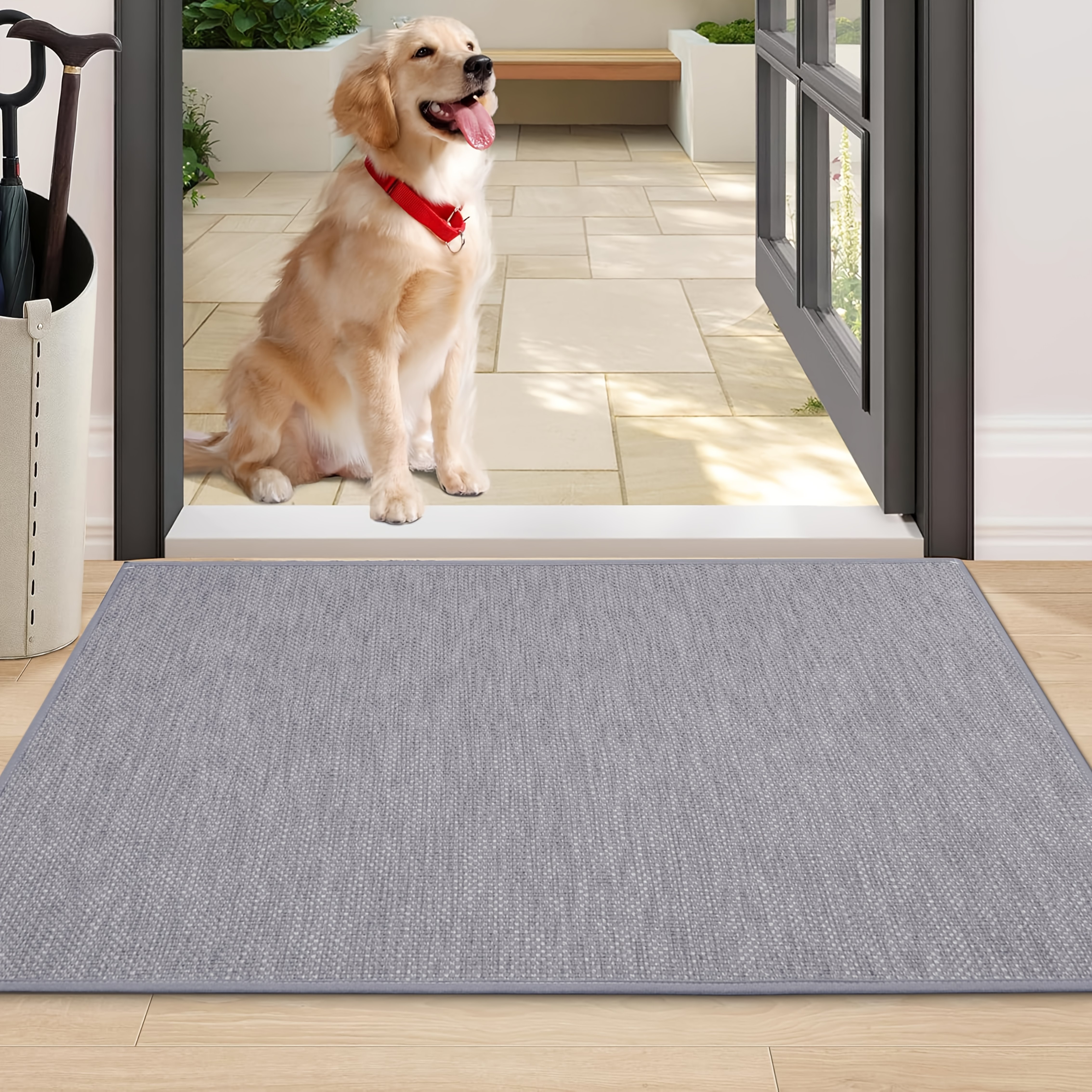 Welcome Mats Fußmatte Kaktusgrün – 76x43cm, Rutschfeste Gummi-Unterseite, Jute-Oberseite, Für Innen & Außen, Waschbar