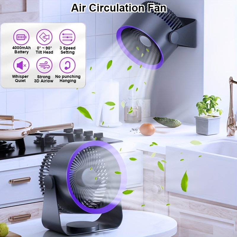 1  functional large wind volume rotating new fan suitable for   room desk office desk washroom outdoor camping and other multi scene use details 1