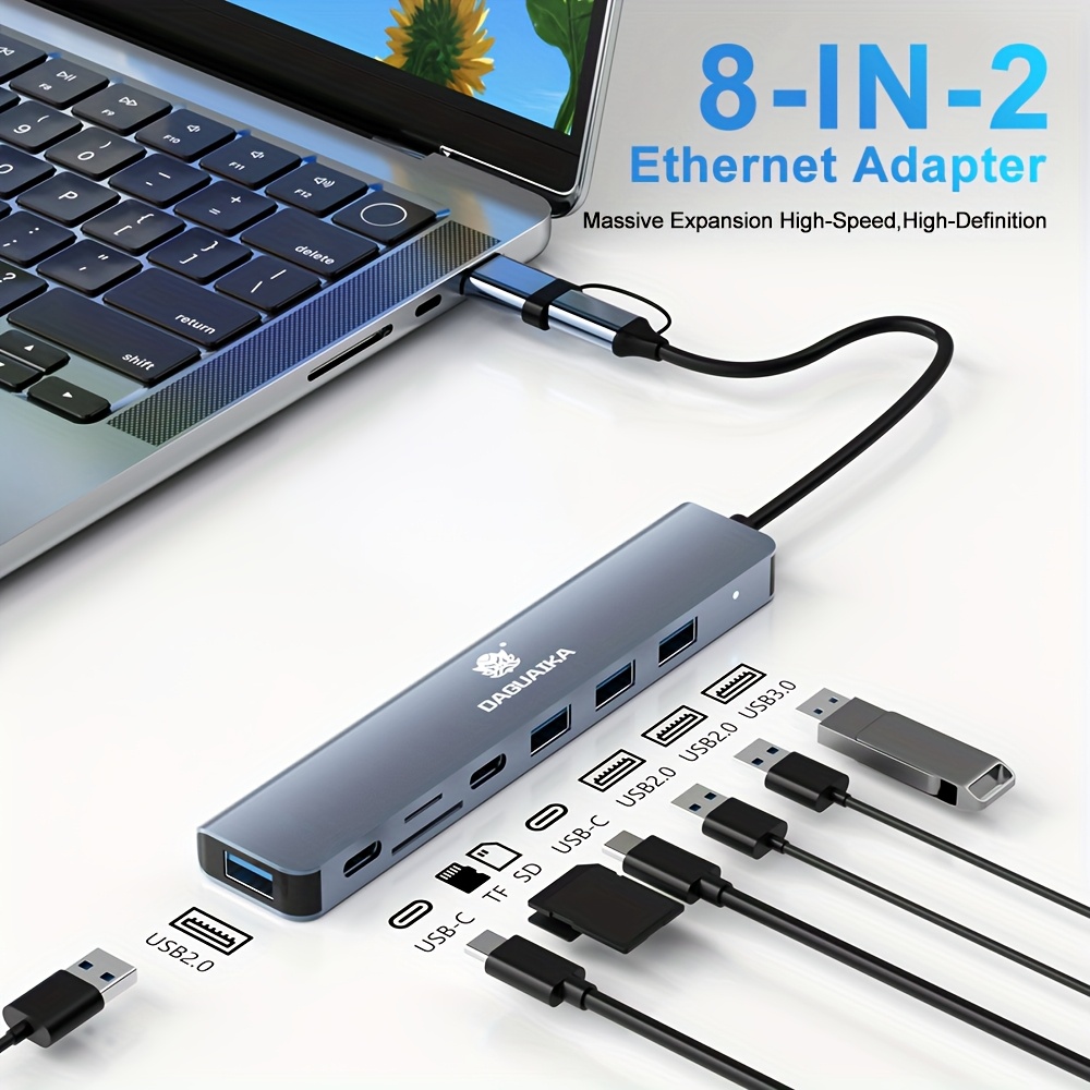 item picture usb 3 0 type c adapter docking station usb 2 0 port tf sd card reader audio output multi hub splitter for   computer