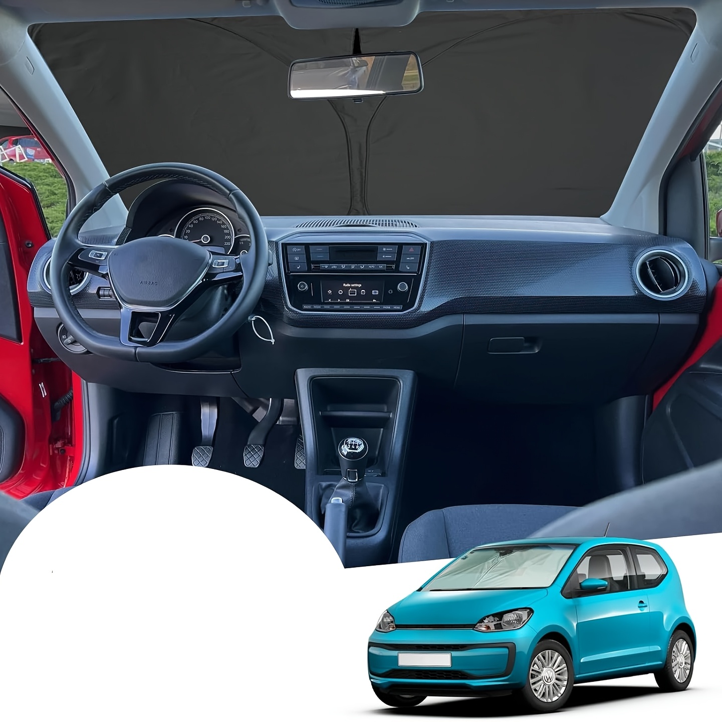 TEMU For Vw Up , , Citigo 2000-2023, 2024, 2025, 2026 Sun Protection Front Windscreen Inside Windscreen Parasol Sun Visor Cooling Uv Protection