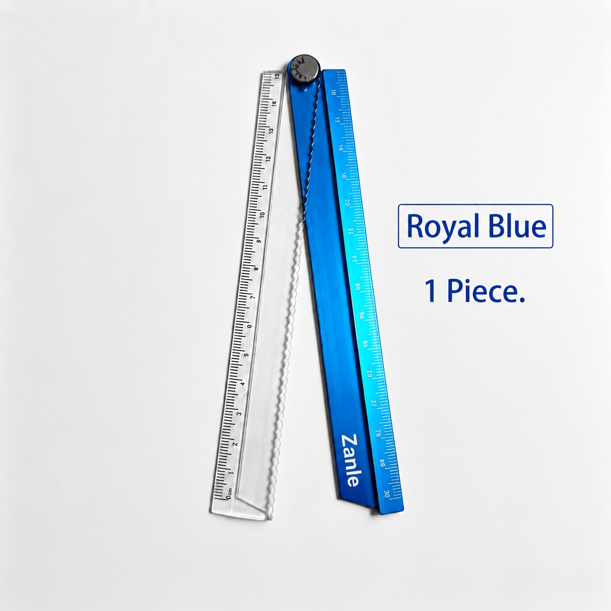 TEMU Règle pliante en métal Zanle, 15-30 cm, changement libre, avec échelle d'angle, règle à coupe- antidérapante en d'aluminium, pour dessin
