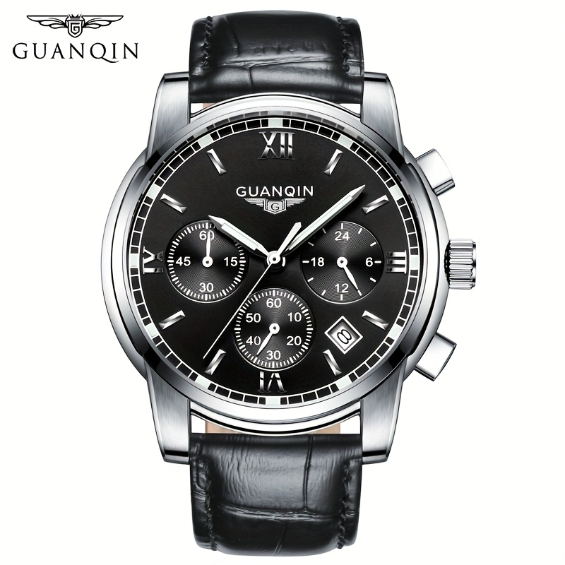 TEMU Mens Watches Chronograph Watch Quartz Watches For Men Men's Wrist Watches Luminous Business Watches With Date Moon Phase