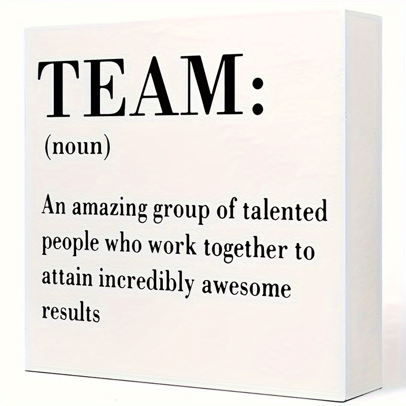 Unique Teamwork Quote Desk Decor - Square Foam Pvc Sign For Office & Home, Humorous Gift For Colleagues