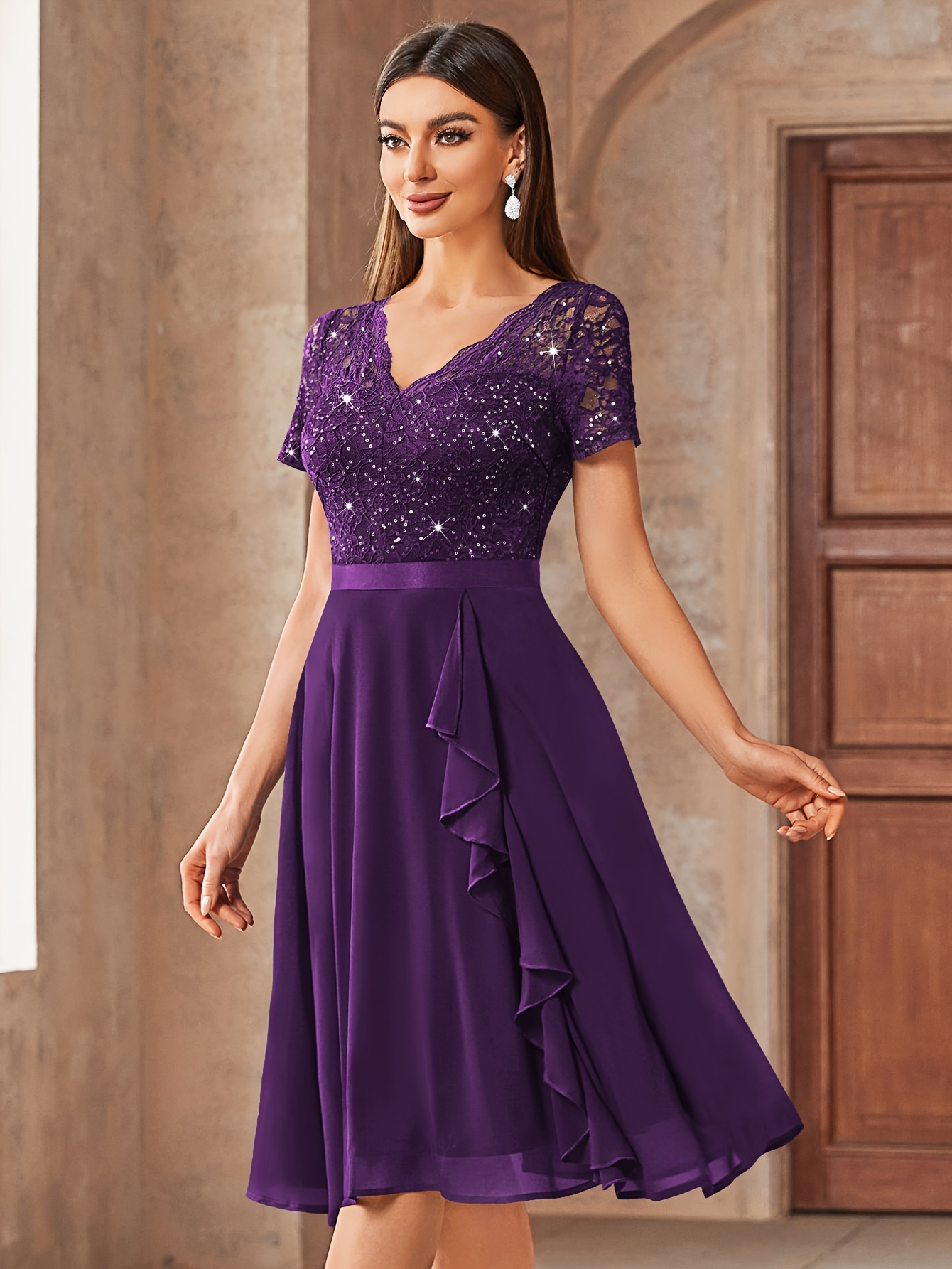 lace sleeve dresses Luxury Long-Sleeve Off-Shoulder Lace Wedding Dress with Cascading Train Plus Size Size 8 main image 1