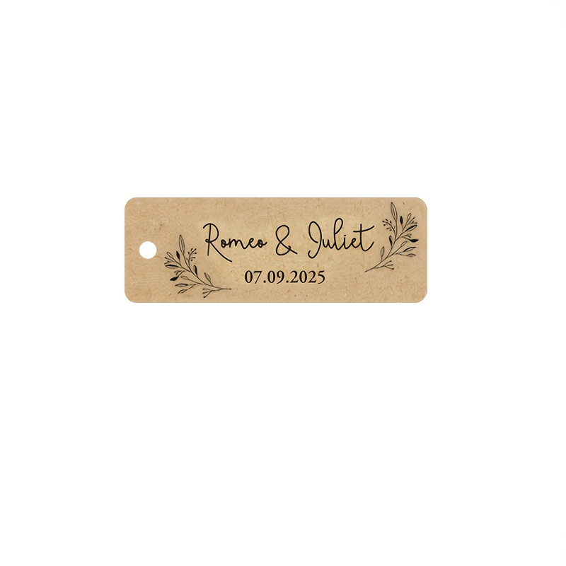 E-shop Personalisierte Hochzeit Kraftpapier Etiketten mit Namen, Hochzeit, Geburtstag, Brautparty, Dankesetiketten, Rechteckige Etiketten