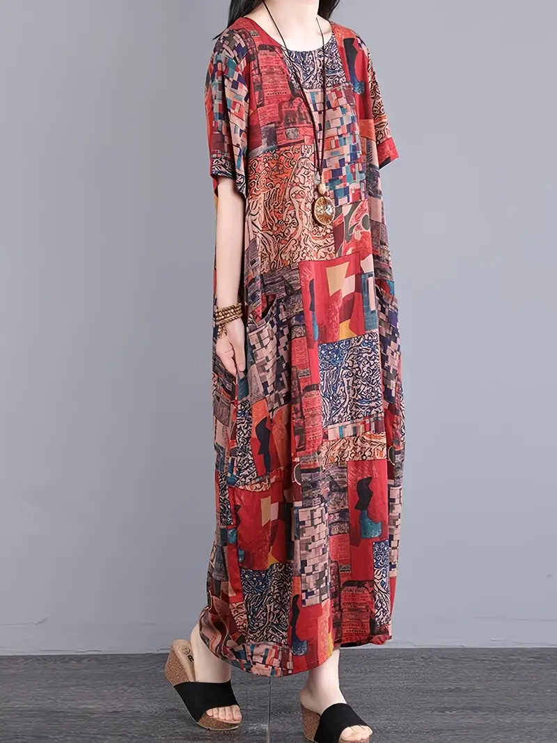 viscose fabric dress design Shop Red Printed Viscose Fabric Dress Festive Wear in CA