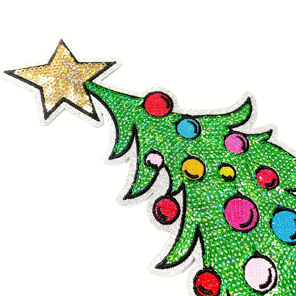 

Silvery Christmas Tree Sequin Embroidery Diy Christmas Clothes And Pants Decoration Accessories