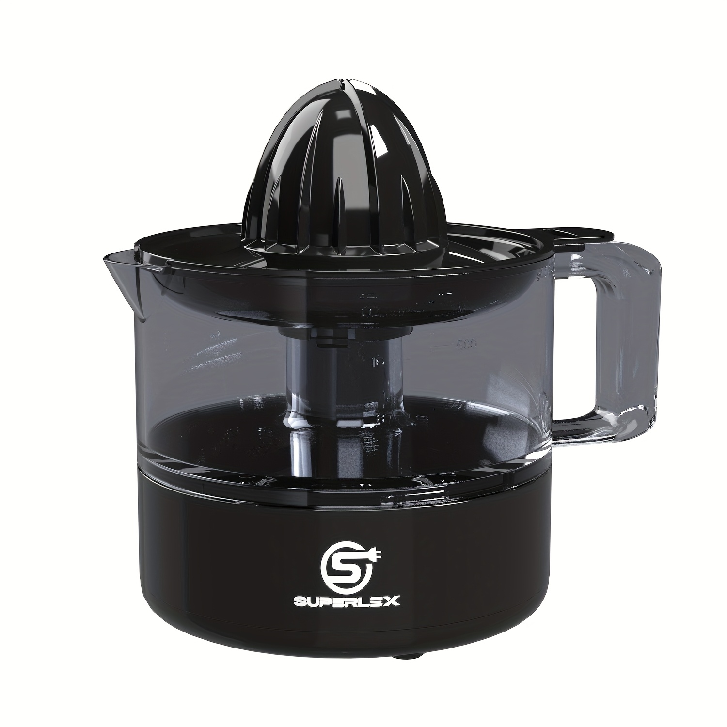 E-shop SUPERLEX Elektrischer Zitruspresse 30W - Kompakte Orangenpresse mit 0,5L Behälter, transparentem Deckel und 2-Wege-Motor - Ideal für Orangen,