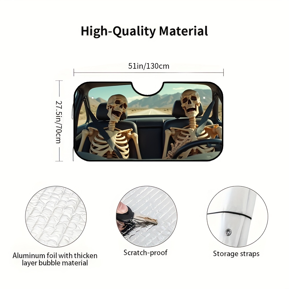 TEMU 1 pieza, Cortina Plegable para Ventana Delantera, Tecnología de Refuerzo Reflectante de y Rayos UV, Ajuste Universal para Camionetas SUV para el