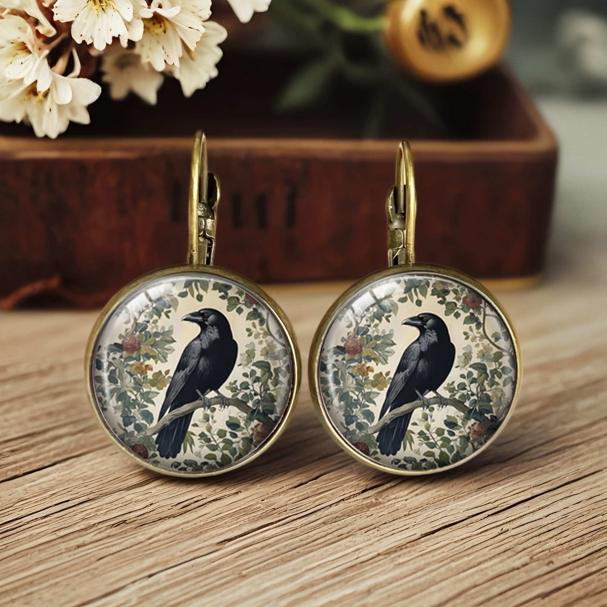 Vintage Gothic & Branch Earrings - Detailed Design With Floral Accents, Perfect For Halloween & Wildlife Lovers, Gift For Her, Everyday Earrings|gothic Earrings|detailed Design, Without Battery
