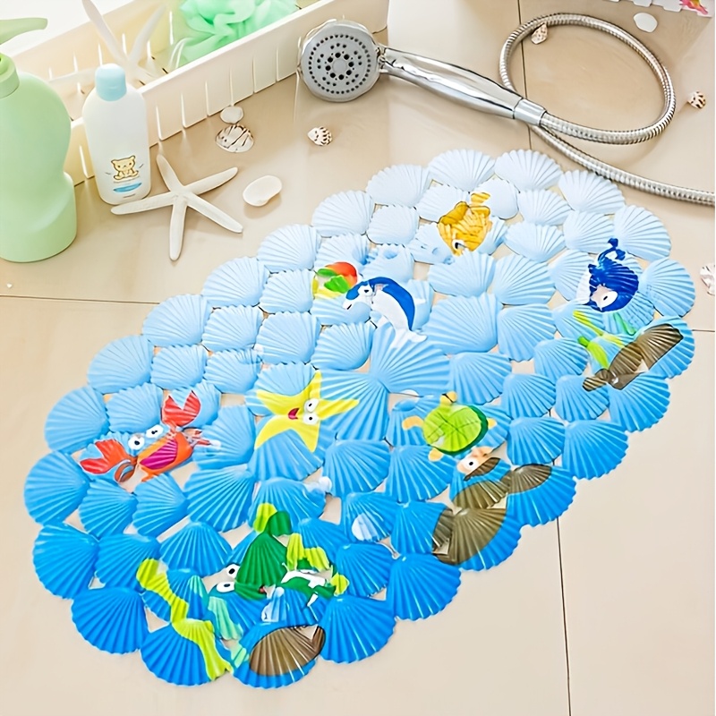 

Sea Shell Design Non-slip Bath Mat - , Easy To Clean, Multi- Mat For Bathroom, Bathtub, And Shower With Vibrant Patterns