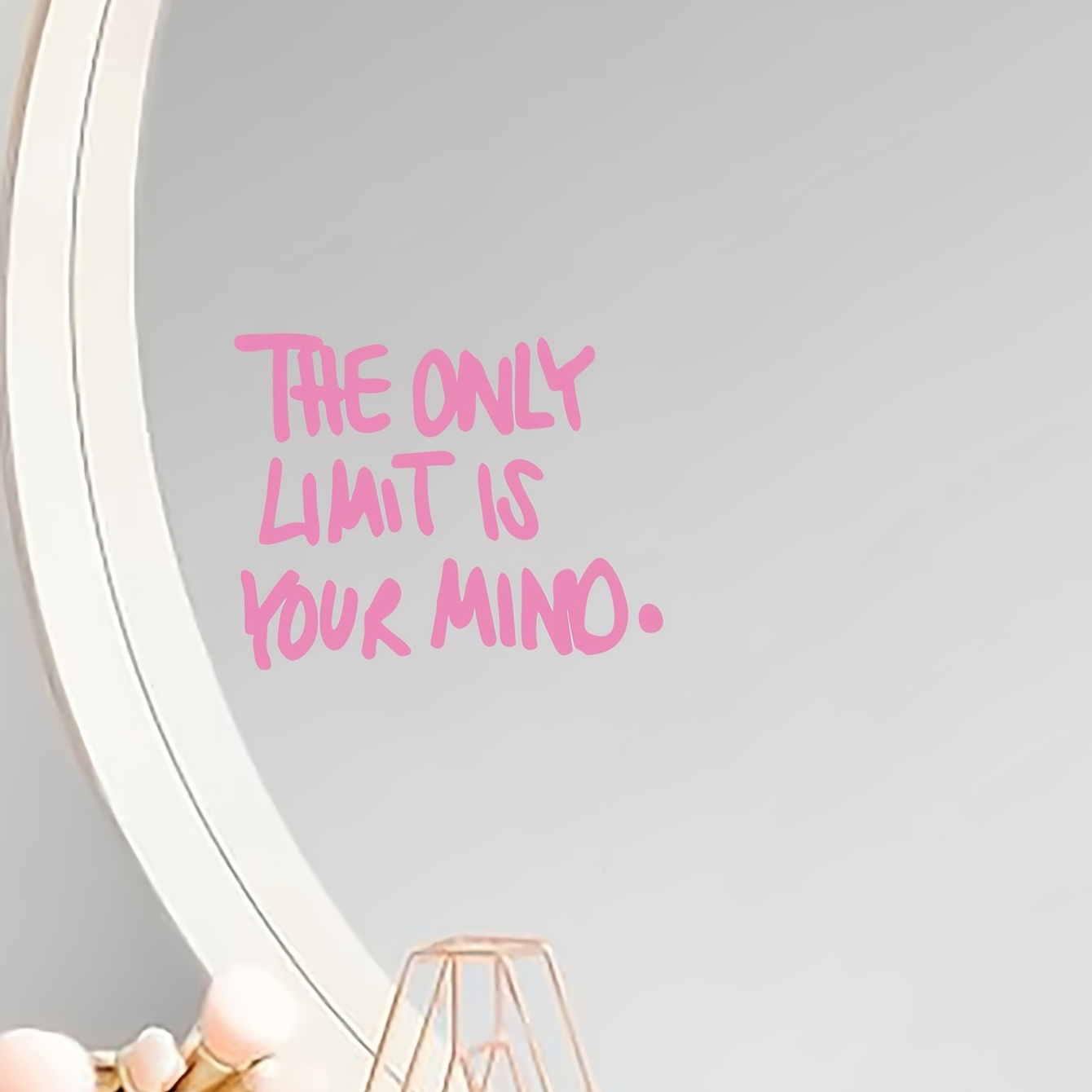 This Wall Sticker With Affirmation States That The Only Boundaries Are You Set In Your Mind. Perfect For Decorating Bathrooms, Mirrors, Doors, Windows, And Walls