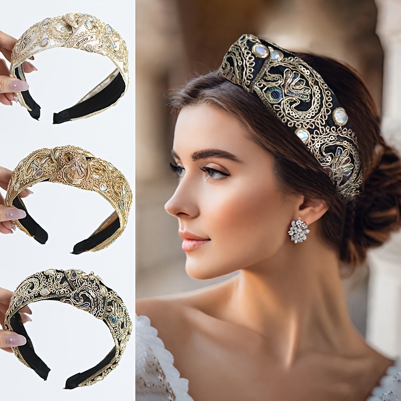 Blumen-Haarband Lila Mit Perlen | Rutschfester Haarreifen Für Damen & Mädchen | Für Frühling, Sommer, Party