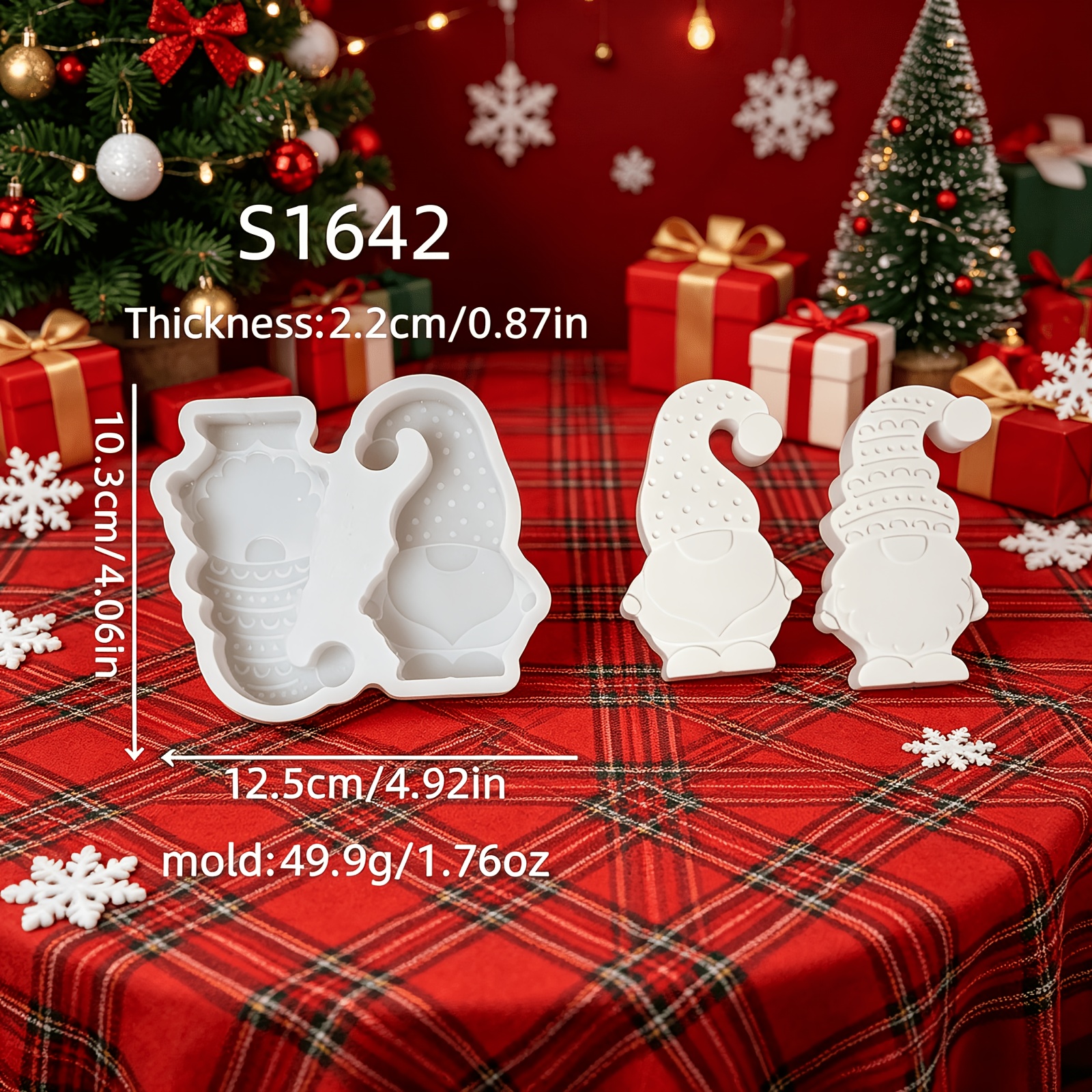 Image of Resin Silicone Mold Christmas Dwarf Decorative Silicone Mold Candle Silicone Mold Gypsum Decorative Silicone Mold Candle Holder Silicone Mold Home Decoration Epoxy Resin Mold 50g/s1642