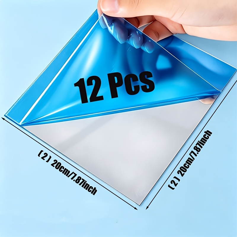 TEMU 12-sheet Pack - Acrylic Mirror Decorative Stickers - Square (15cm-5.9in/20cm-7.87in) Flexible Reflective Mirror Wall Stickers, Home Wall Decor