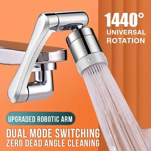 1pc of universal rotating faucet nozzle suitable for extendable faucet with aerator outlet kitchen sink bathroom basin mechanical arm extension sink accessories home decoration plumbing and drainage equipment faucet accessories