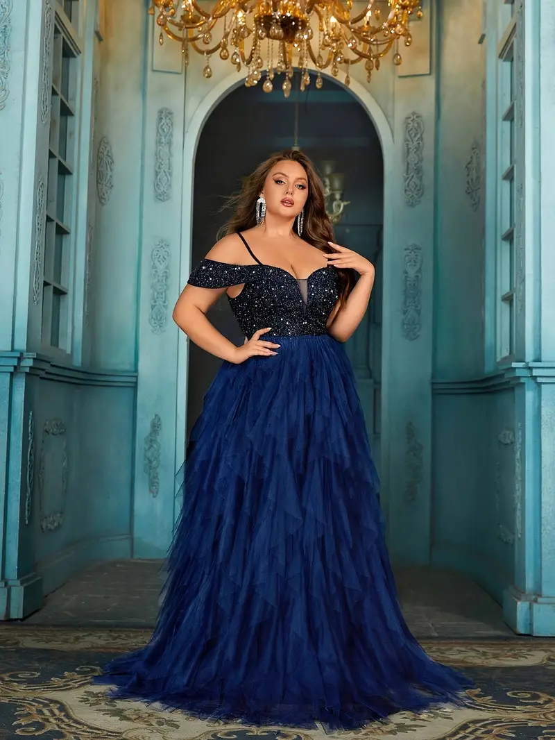Plus Size - Plus Size - Off-Shoulder Layered Mesh Hem Strapless * Decor Formal Dress Floor-Length Chiffon Evening Dress Bridesmaid Prom Gowns Party Dress Plus Size - Plus Size - Off-Shoulder Layered Mesh Hem Strapless * Decor Formal Dress Floor-Length Chiffon Evening Dress Bridesmaid Prom Gowns Party Dress