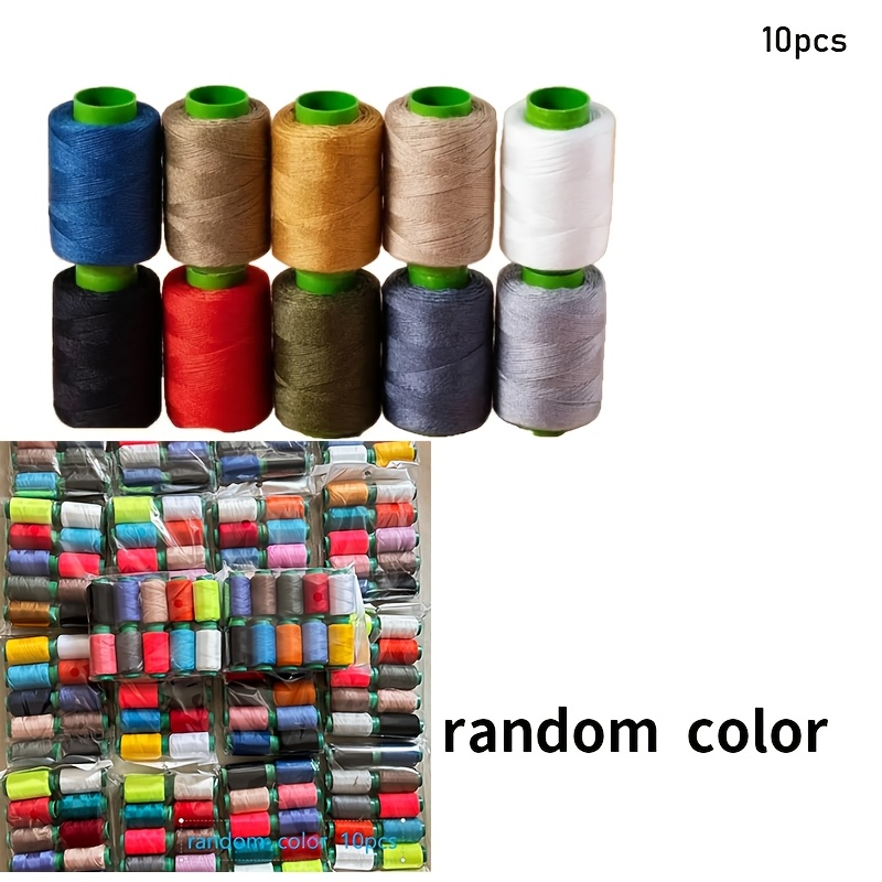 TEMU 10-strand Thread Set - Heavy-duty Sewing Thread For Denim, Jeans, Blankets, Backpacks & Clothes - (blue, Green, Yellow, Orange, Red, Black,