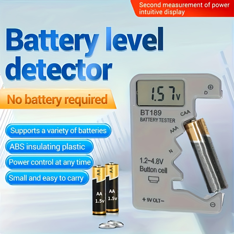 Probador de baterías digital portátil con pantalla LCD - Fácil de usar, sin necesidad de ensamblado, ideal para uso industrial