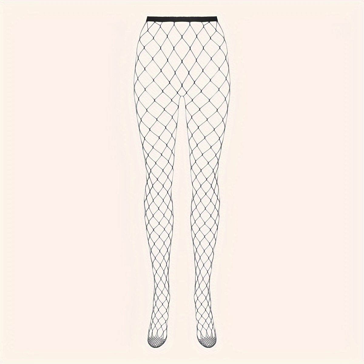 3pcs Plus Size Black Fishnet Tights - High Waist, Hollow-Out Design for Women | Stretchy & Breathable Nylon Blend Pantyhose, Transparent, Suitable for Various Occasions