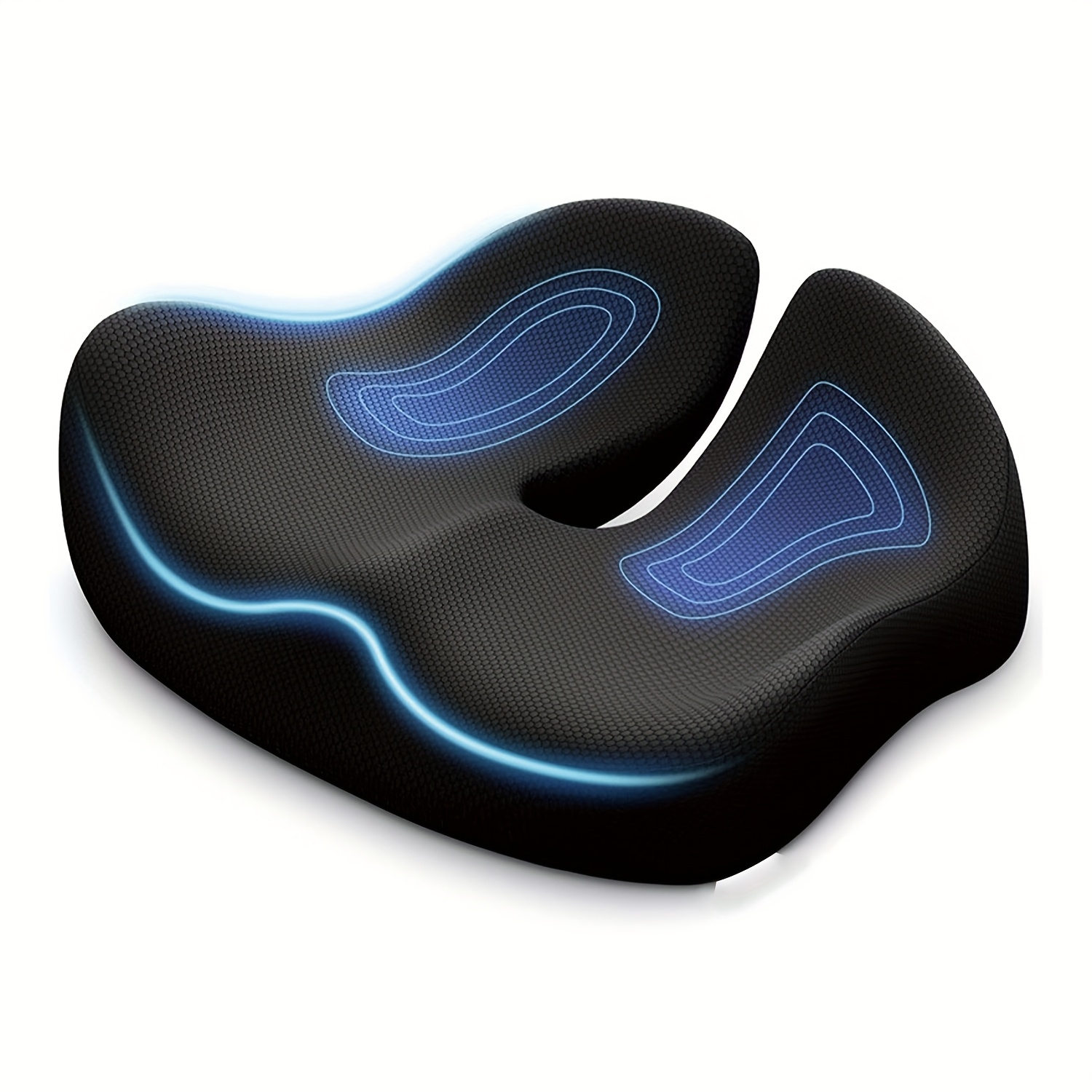 Image of Contoured Seat Cushion Orthopaedic For Coccyx, Seat Cushion, Office Chair, Ergonomic For Office, Car, Home, Long- Seating , High-density Memory Foam Coccyx