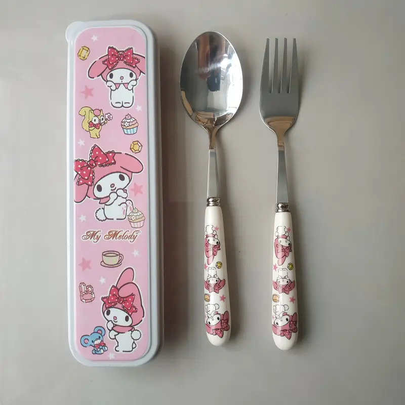 2pcs stainless steel tableware set portable travel spoon fork ideal for picnics daily use featuring for for for for designs christmas everyday dining everyday tableware tableware durable tableware Product details 0