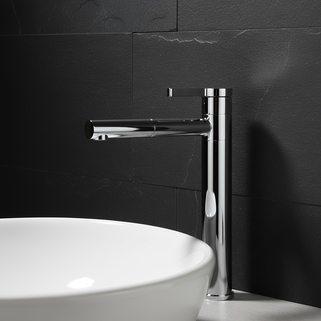 Double 360 Rotatable High Washbasin Tap Chrome