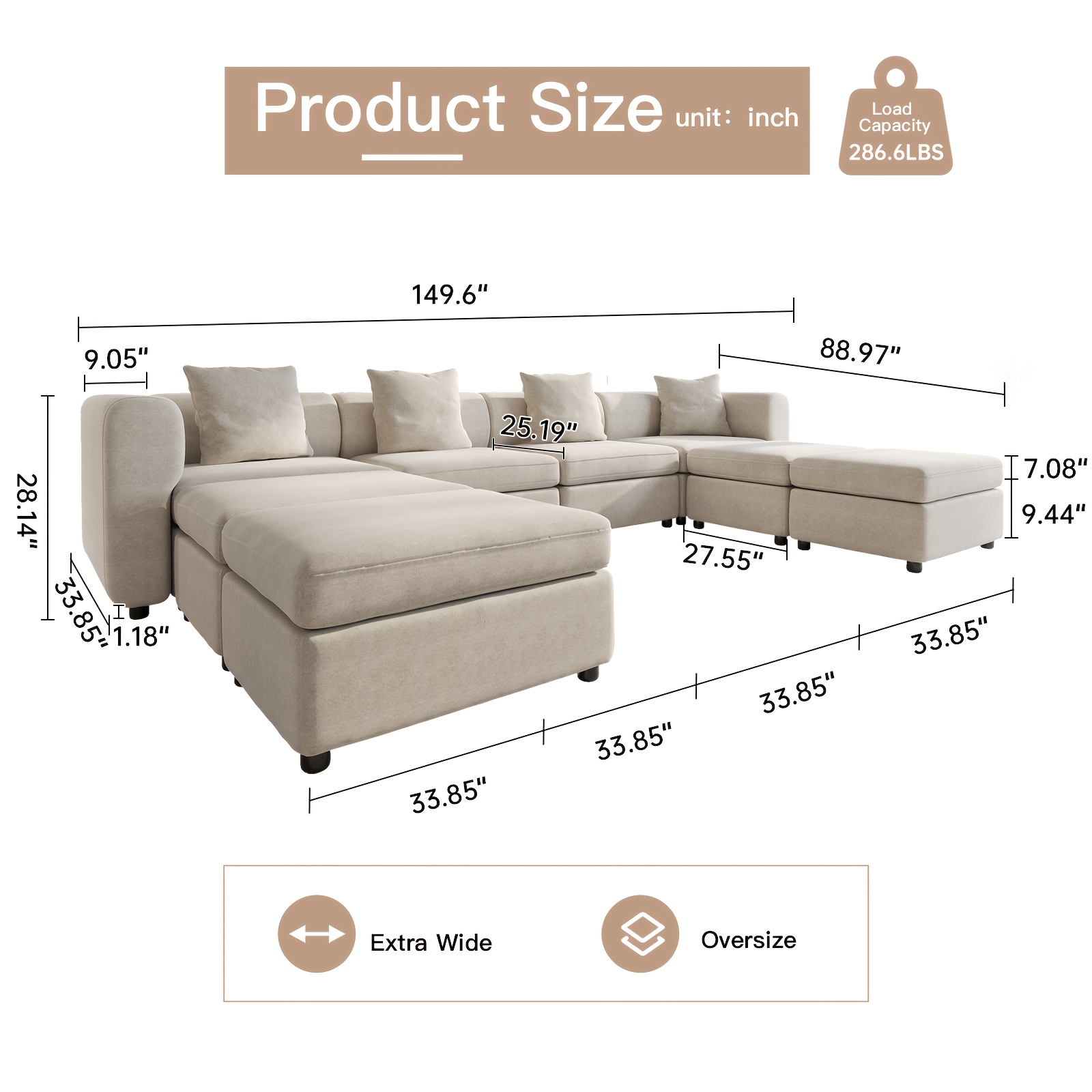 Fabric Sofa, Velvet Sectional Sofa, 2-Seat Sofa For Living Room, L-Shaped Sofa, Convertible Sofa With Cushions, Modern Simplicity Loveseat Sofa, Removable Sofa Cover Space Spring Cushions And Solid Wood Frame, Easy To Install, Apartment, Home, Guyii
