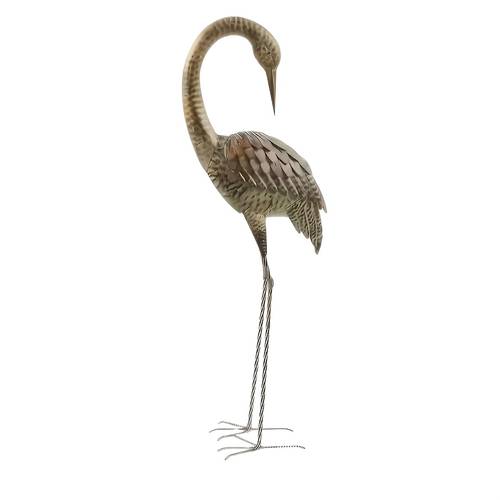 estatua decorativa de jardín, o césped con grúa de hierro para exteriores