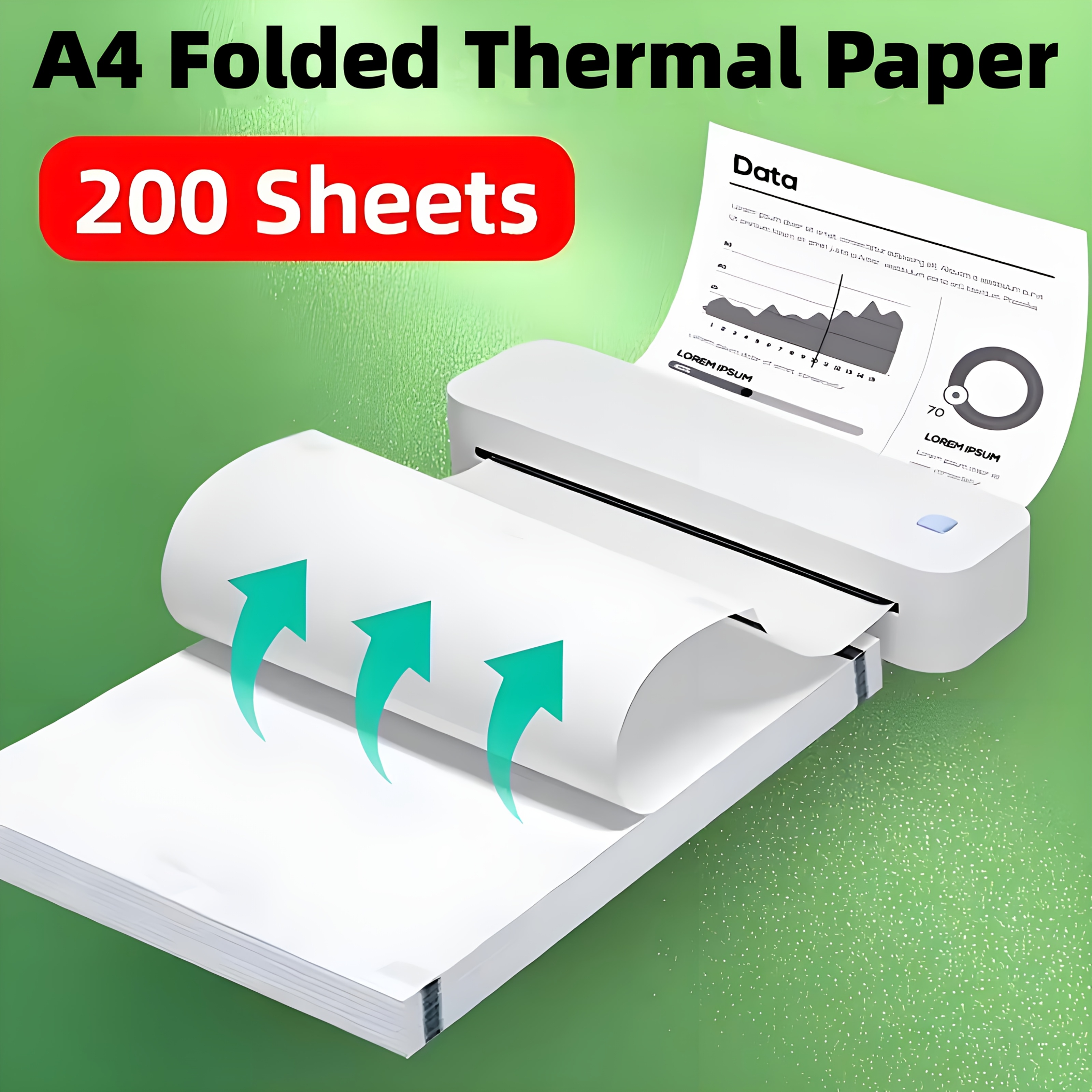 200 Sheets A4 Thermal Paper, 210 X 297 Mm Thermal Printing Paper Compatible With Mt800, Mt800q, M08f, Pj762, Pj763mfi Portable Printers, Ideal For School Office, Files, Photos & Document Printing