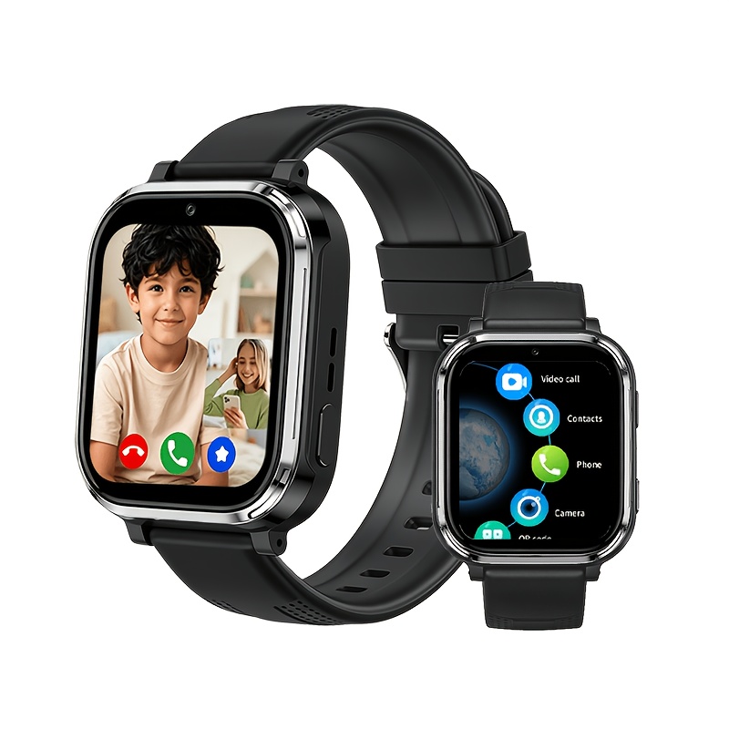 Smartwatch, 4G Student Smartwatch, Video- en spraakgesprekken en SOS noodoproep, GPS nauwkeurige positionering, ouderlijk toezicht app, wekker, rekenmachine, kalender, tiener smartwatch, geschikt voor jongens en meisjes van 4 jaar