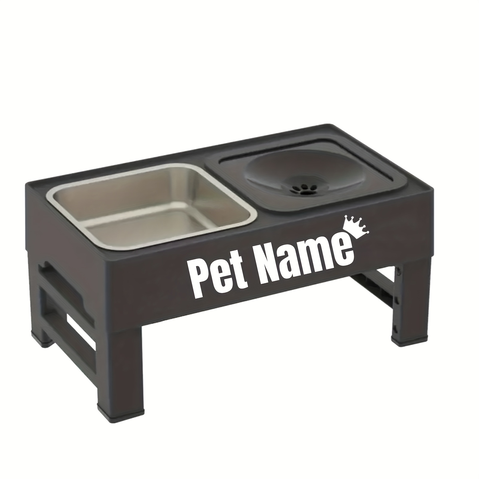 TEMU Custom Item: 1pc, Personalized Elevated Dog Bowls That Are Adjustable And A No-spill Water Bowl And A Stainless Steel Bowl Suitable For Small,