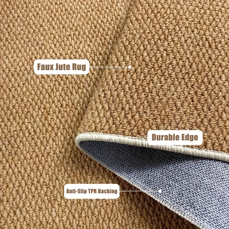 Handwoven Oval Sisal Rug with Non-Slip TPR Backing