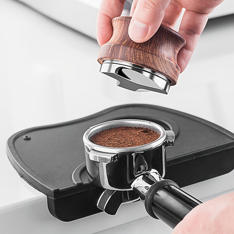 Coffee Tamper 51mm/53mm/58mm Flat Tampers Base Barista Espresso Press With  Silicone Mat Dosing Ring Powder Cup