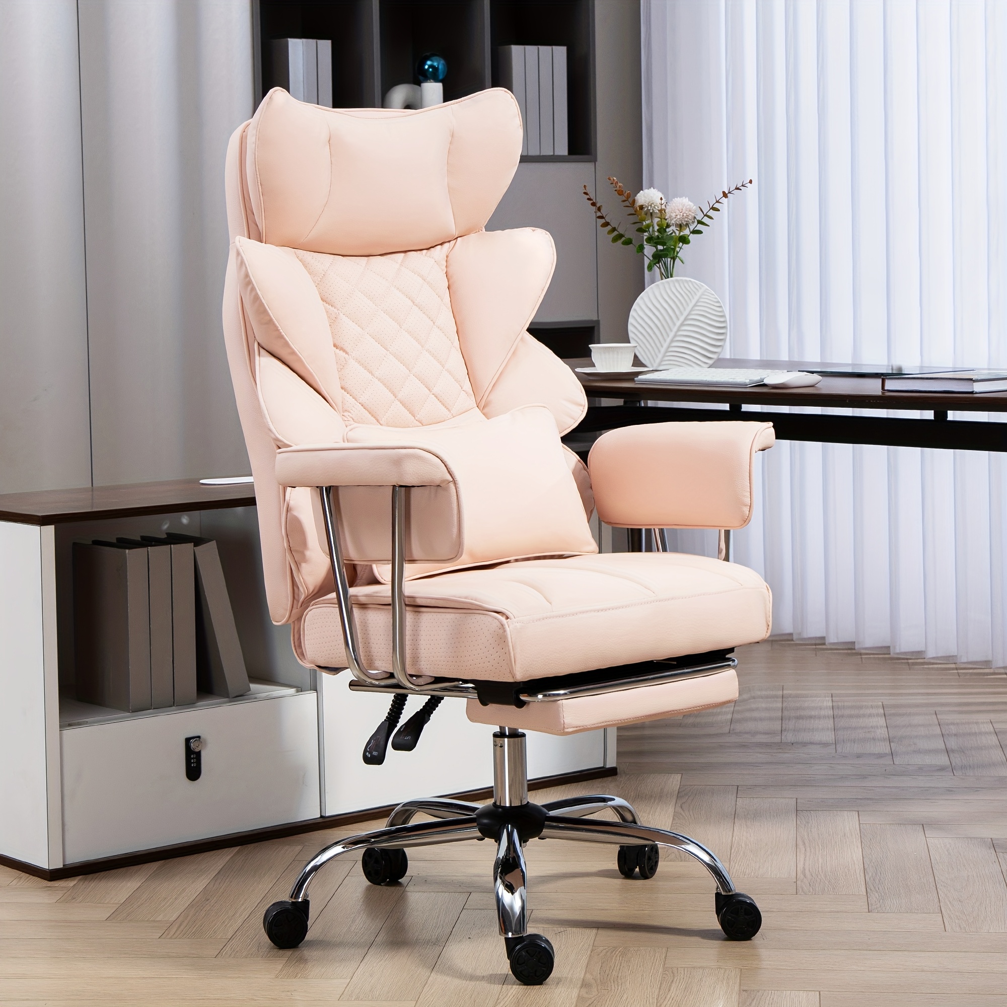 TEMU Dyhome Desk Office Chair For Office, Big And Tall Office Chair, Computer Chair, Ergonomic Office Chair, Gaming Chair, With Leg Rest, Armrest And