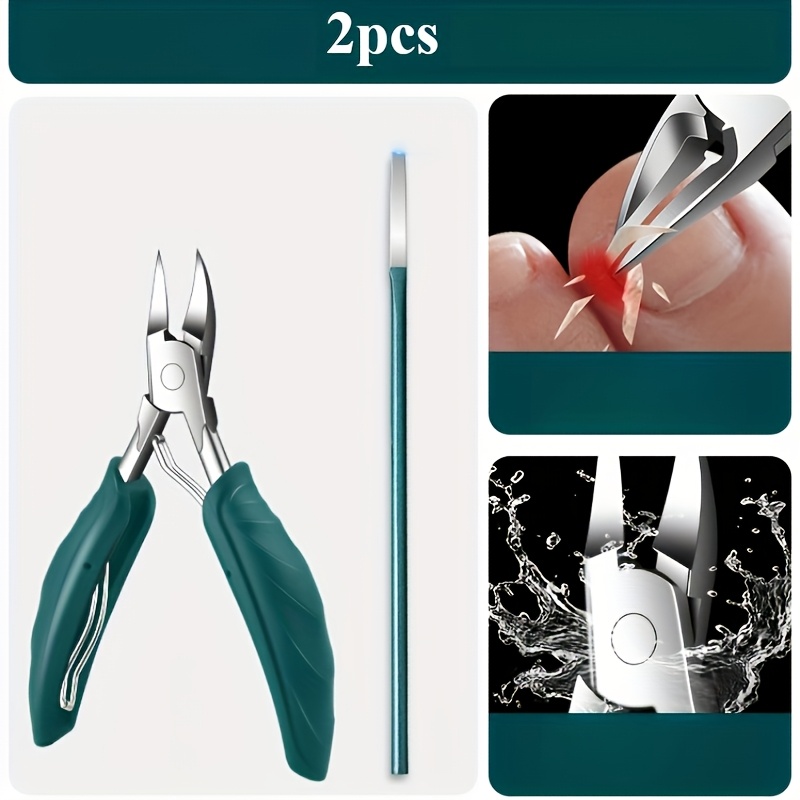 Image of 2pcs Professional Foot Care Kit Foot Tool, Corn Cutter, Toenail Clippers & Pedicure Tools, Anti-slip Design For Home And Travel Use