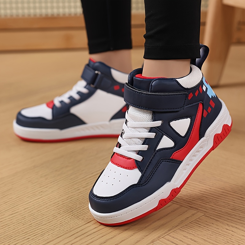 High Top Navy Designer Shoes Boys Girls High-Top Skate Sneakers