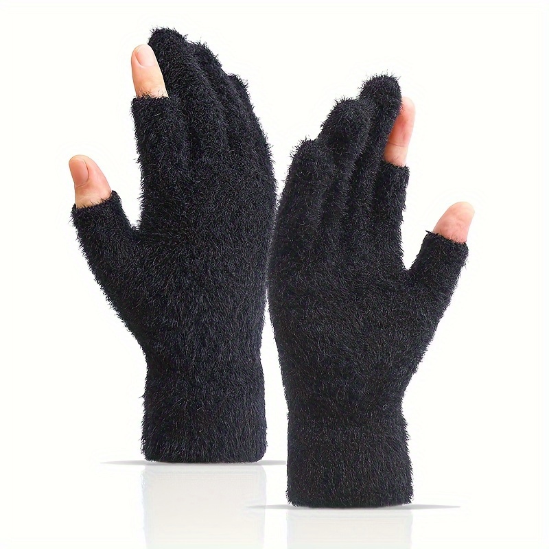 TEMU Guantes gruesos de Europa y América permiten que tus dedos se , facilitando el con la pantalla. Son cálidos y elegantes, un para el invierno.