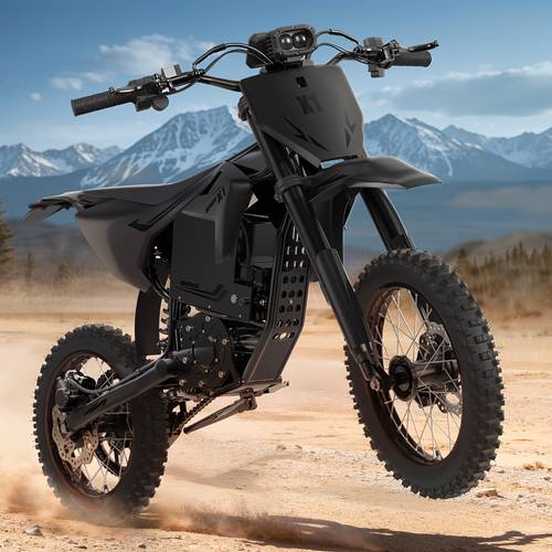 X1 Spark Electric Dirt Bike, 60 .8Ah Battery Electric-Bike, 4500 Motor, 50MPH, 14 / -Road Tire E-Bike, Dual Hydraulic Brakes, Full Suspension, Suitable for Mountain Off-Road Camping