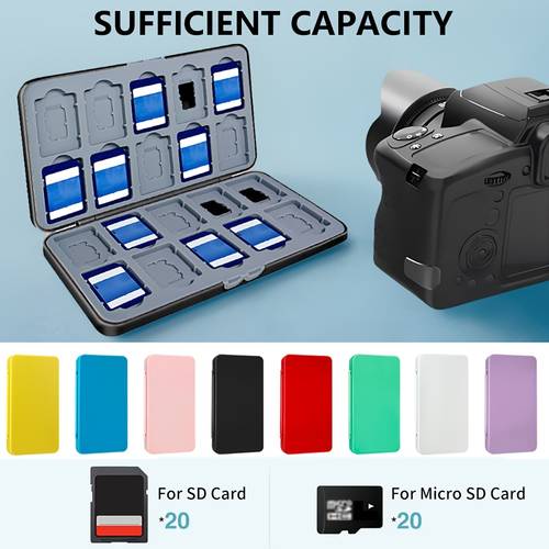 sturdy silicone camera memory card storage box portable storage box for cards with 40 card slots and durable protective case suitable for suitable for sdxc suitable for tf card storage box