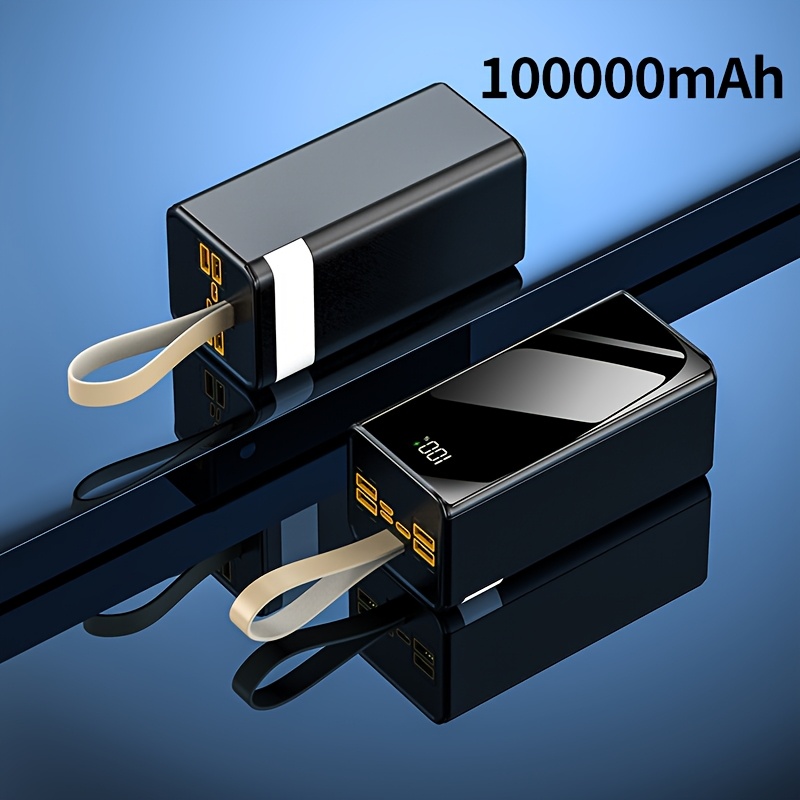 TEMU 100000mah Extra Large Capacity With Led Display, Flashlight And Emergency , 22.5w Fast Charging - Outdoor Camping Light For Iphone, Android