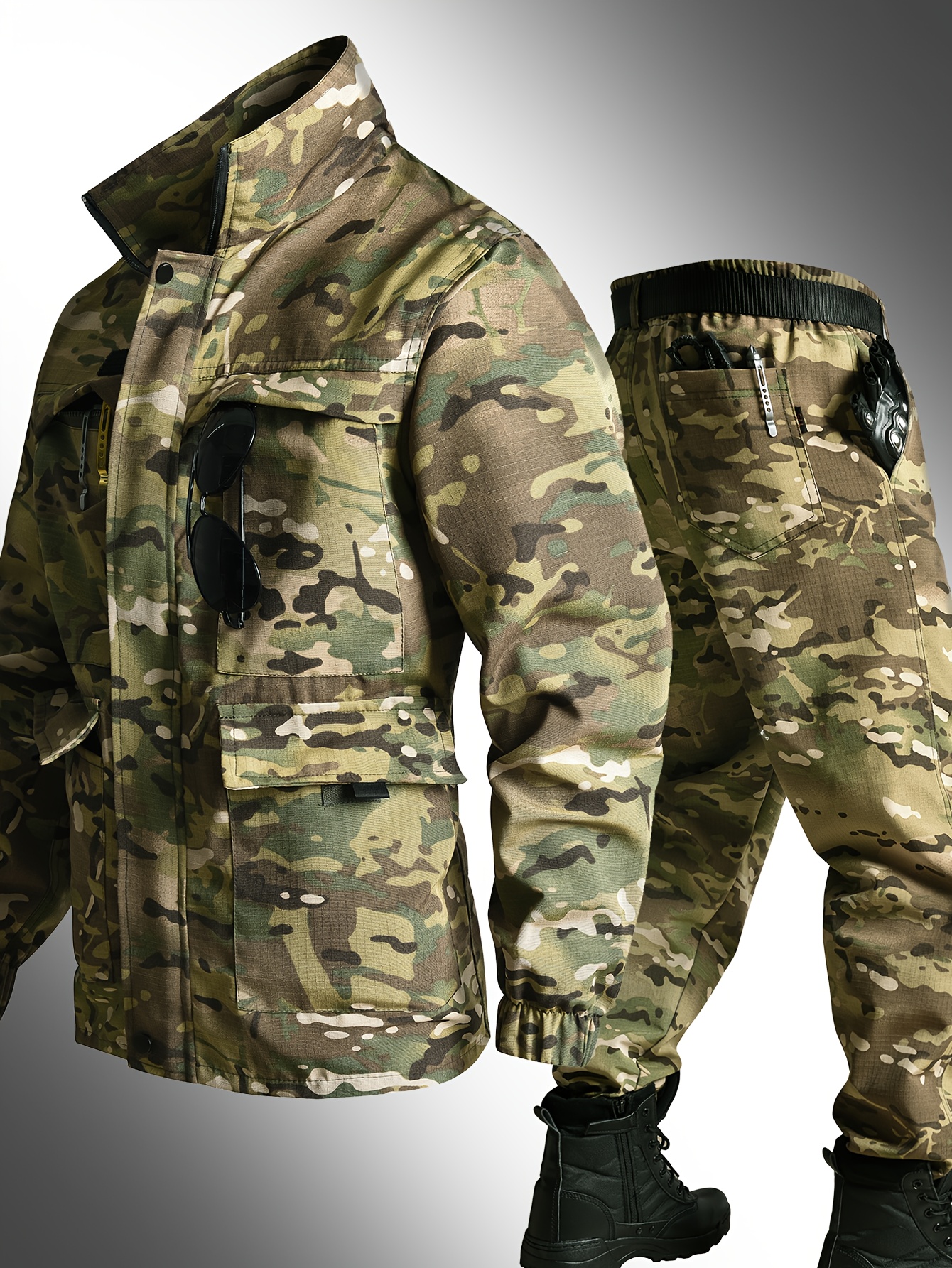 men s spring and autumn thin workwear, men s thin mesh fabric casual polyester workwear, multi-pocket outdoor men s casual   outdoor hiking 0