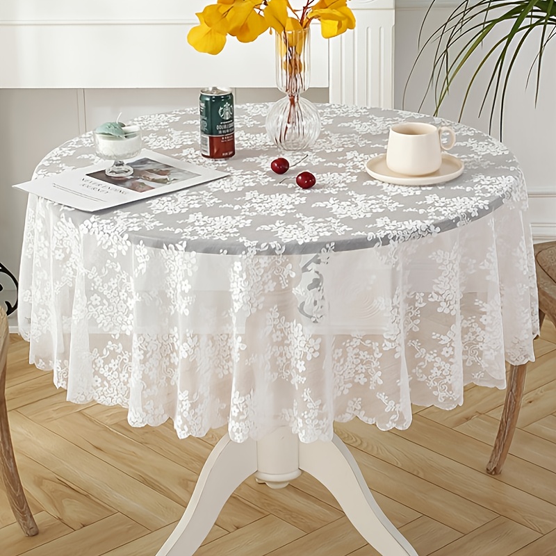 1pc   romantic small   lace trimmed round tablecloth
