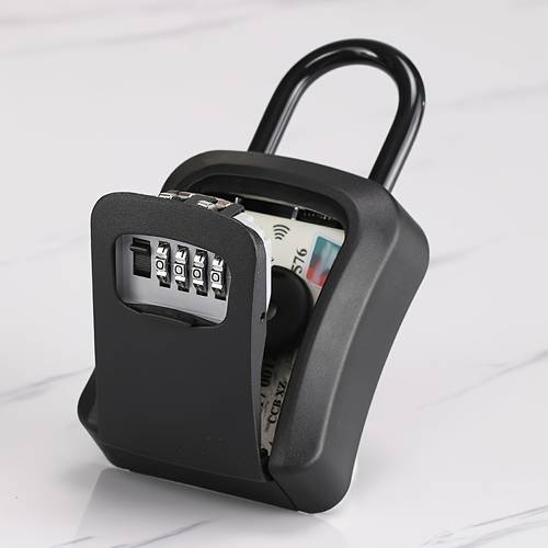 1pc four digit password key box portable key lock box with 4 digit combination wall hanging and hook reset outdoor storage for house keys agent spare keys place some important small items birthday gifts