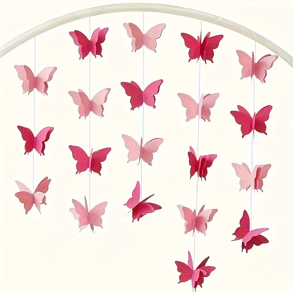 18 Packs 200cm/78.74inch 3d Paper Garland, Suitable For Wedding, Valentine's Day And Birthday Theme Decoration, Party Home Decor