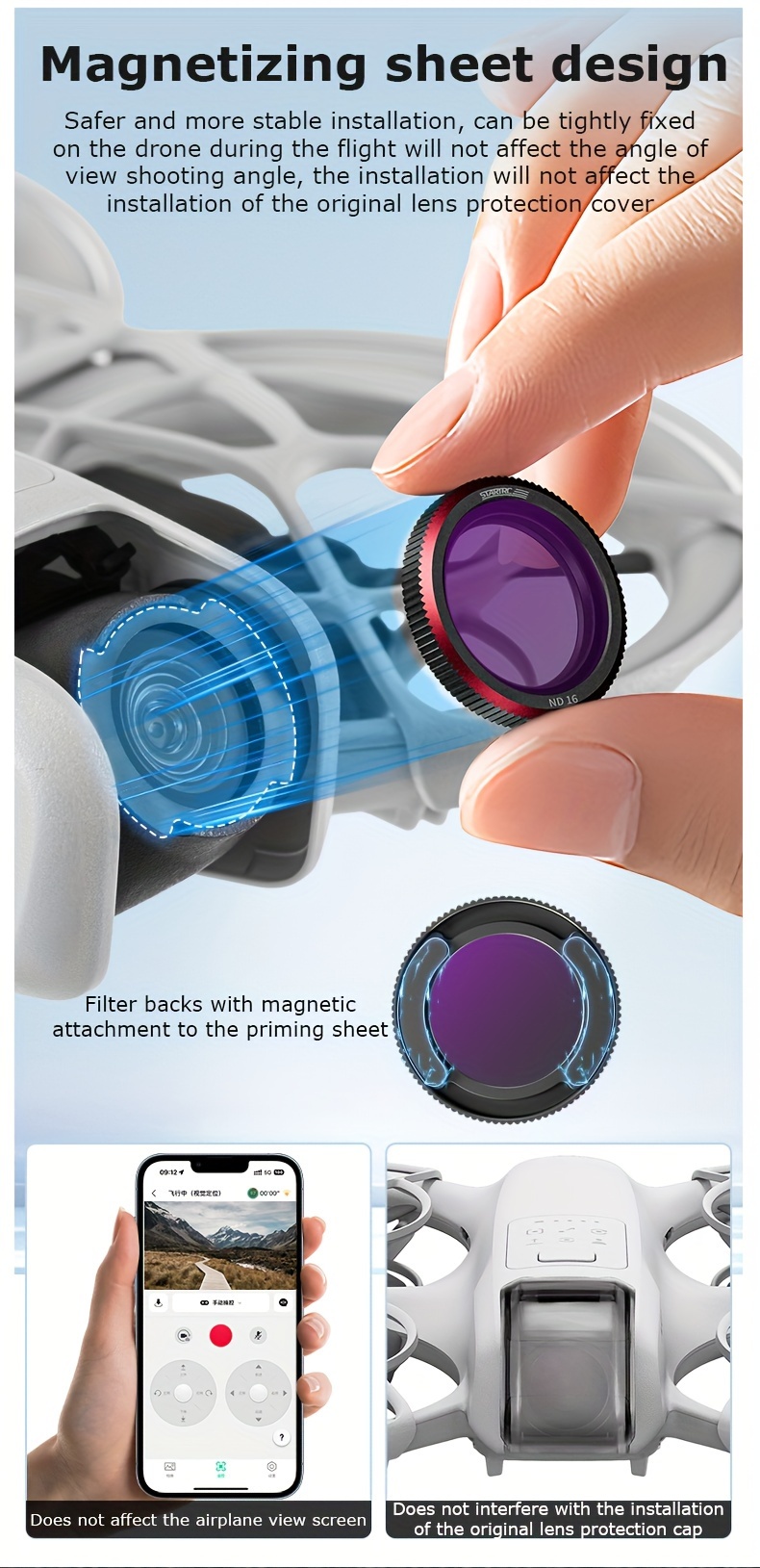 dji neo 4 pack camera lens filters set uv nd8 16 32 polarizing reducing accessory kit optical glass waterproof photography equipment details 5