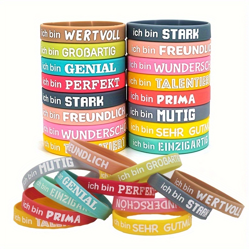 

30pcs Inspirational Bracelets Uplifting Messages - For Parties, &