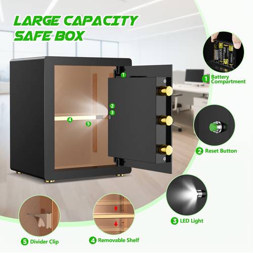 1 pcs large safe box digital keypad home safe with fireproof bag adjustable shelf 1 5 cuft 2 5 cuft 3 0 cuft 4 5 cuft for home office