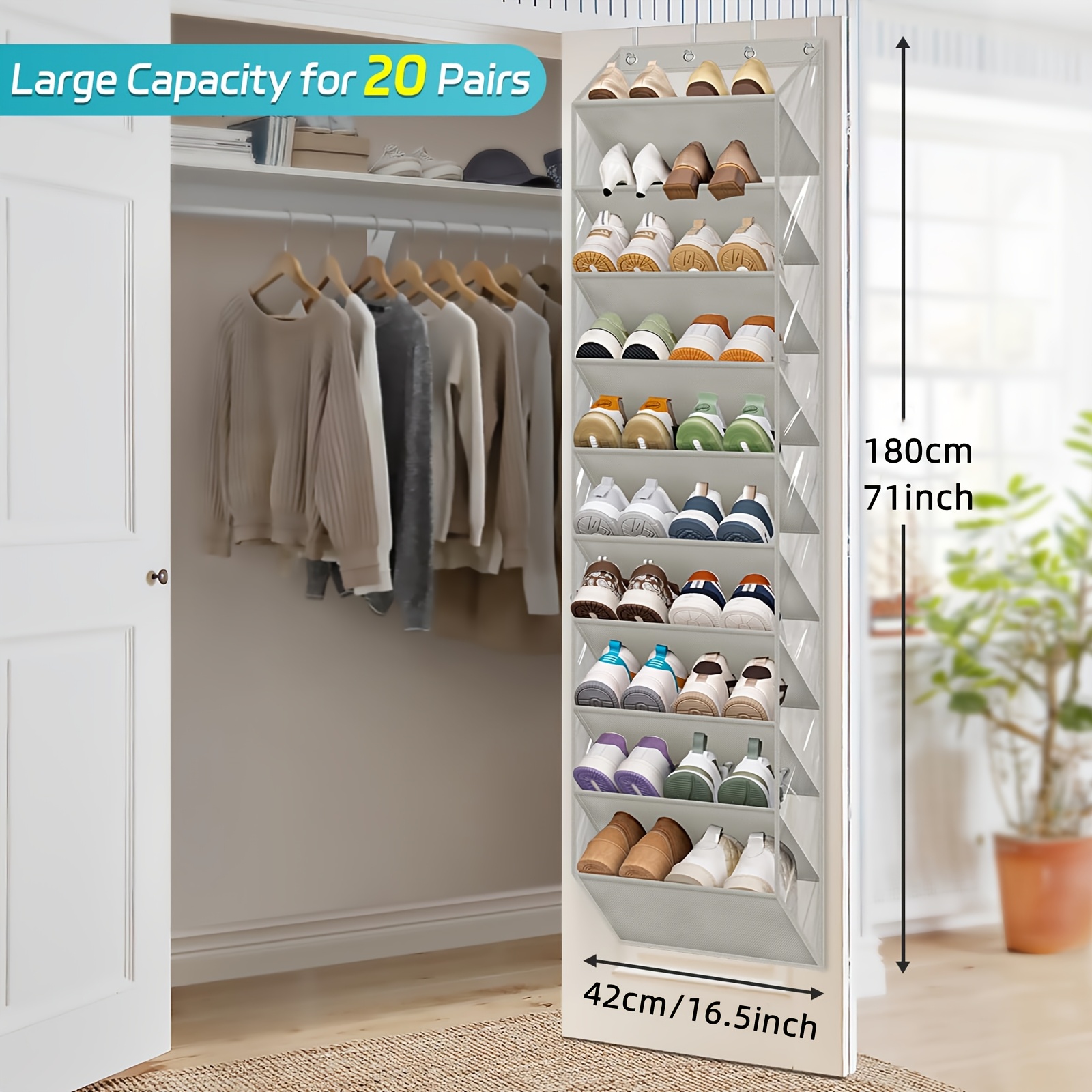 10 lagers genomskinlig dörrskoförvaring hängpåse - Temu Sweden